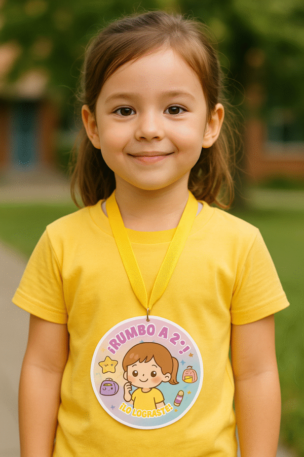 Pack de Medallas Escolares Chibi – 6x6 cm Editables
