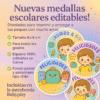 Pack de Medallas Escolares Chibi – 6x6 cm Editables